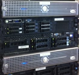 Typical servers at a colocation facility